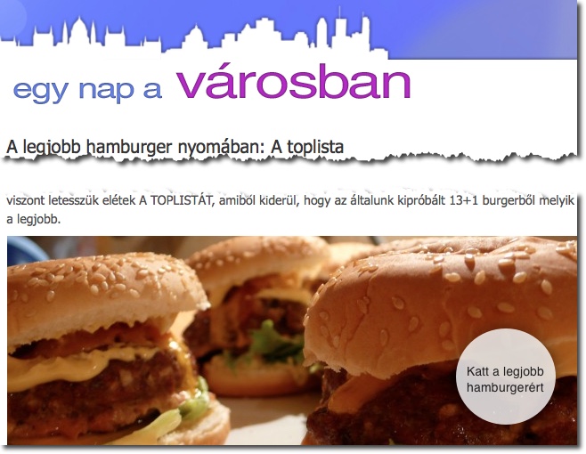 Egy nap a városban blog: A legjobb hamburger nyomában
